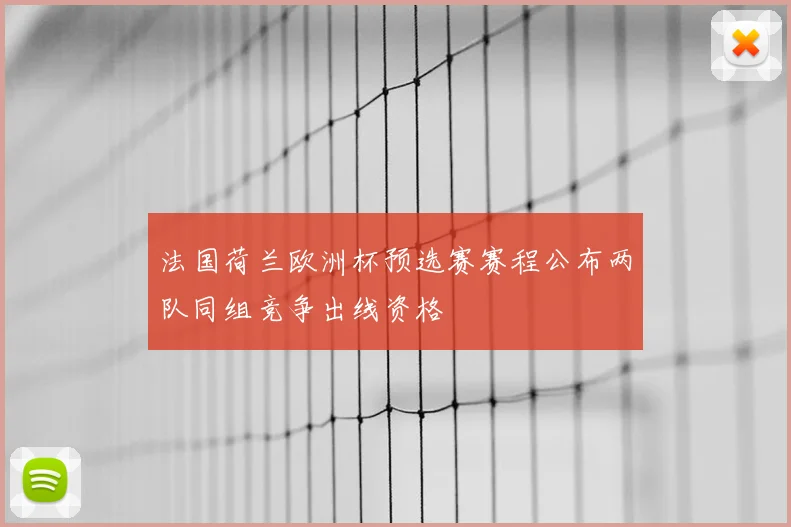 法国荷兰欧洲杯预选赛赛程公布两队同组竞争出线资格
